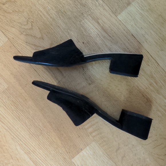 Black Faux Suede Mules, size 8 - Picture 2 of 4